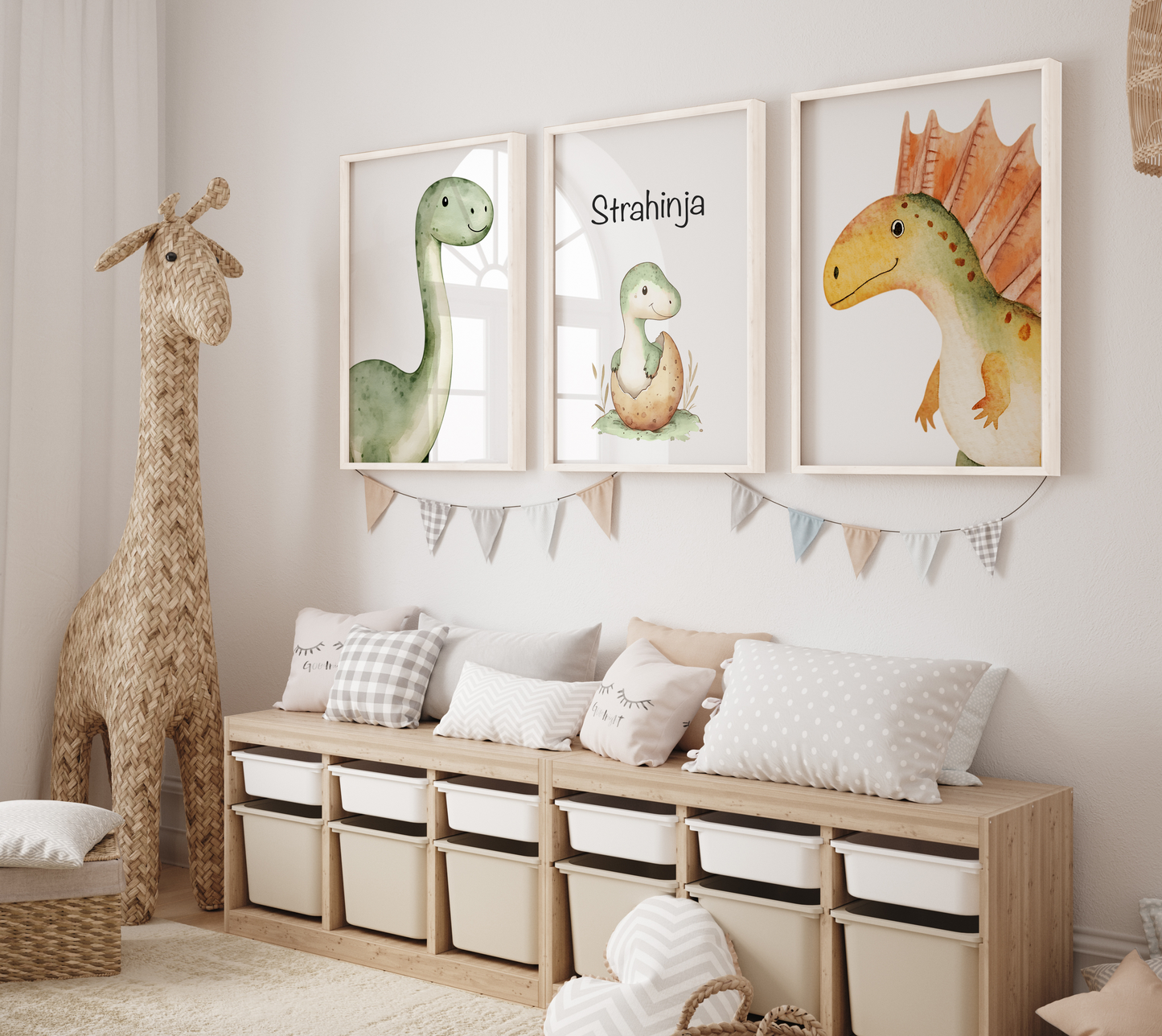 Personalizovani dinosaur poster za dečiju sobu sa imenom deteta