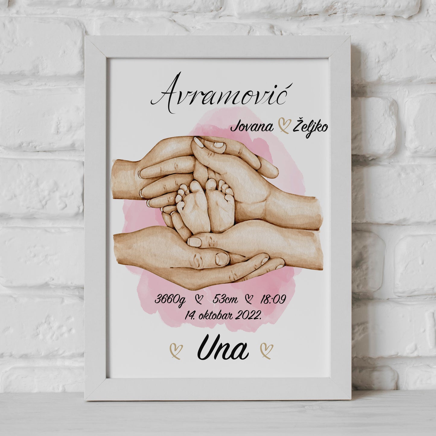 Karta rođenja dečija stopala devojčica