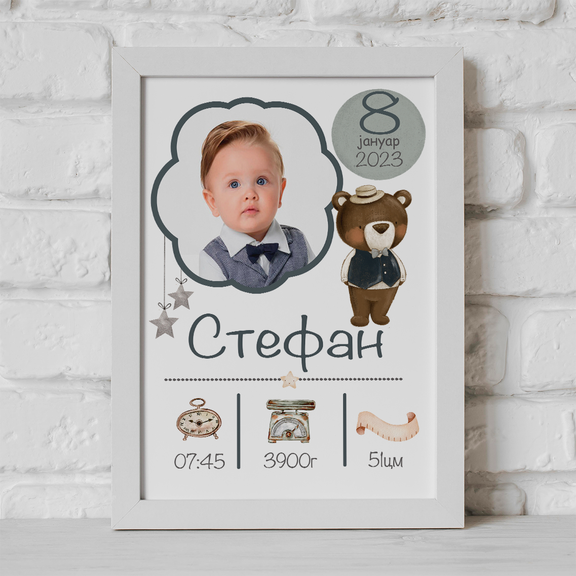 KARTA RODJENJA SA SLIKOM GOSPODIN MEDONJA