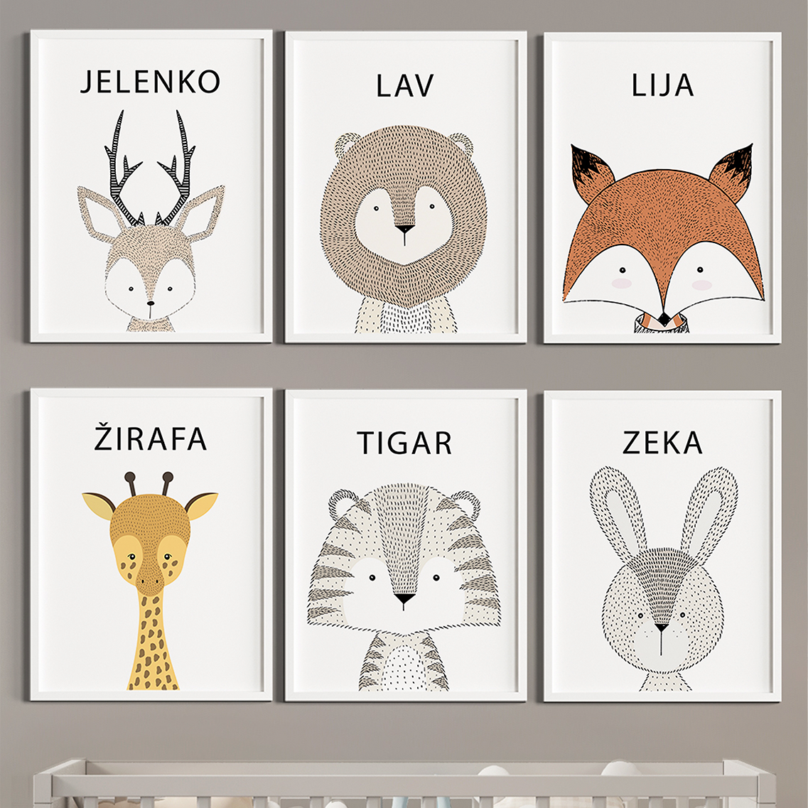 Set od 6 boho životinja