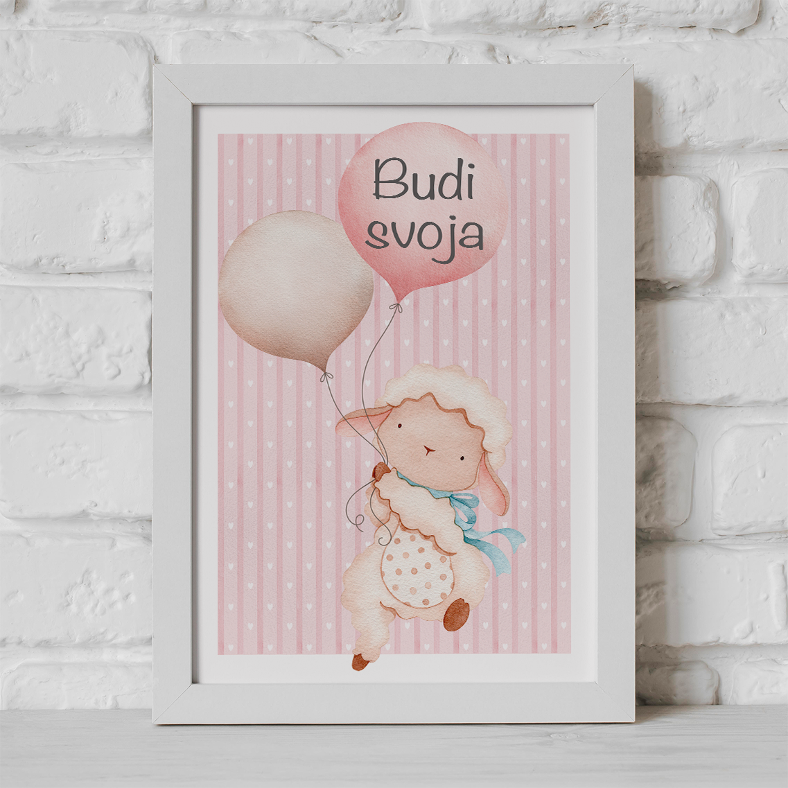 POSTER ROZE OVČICA I BALON