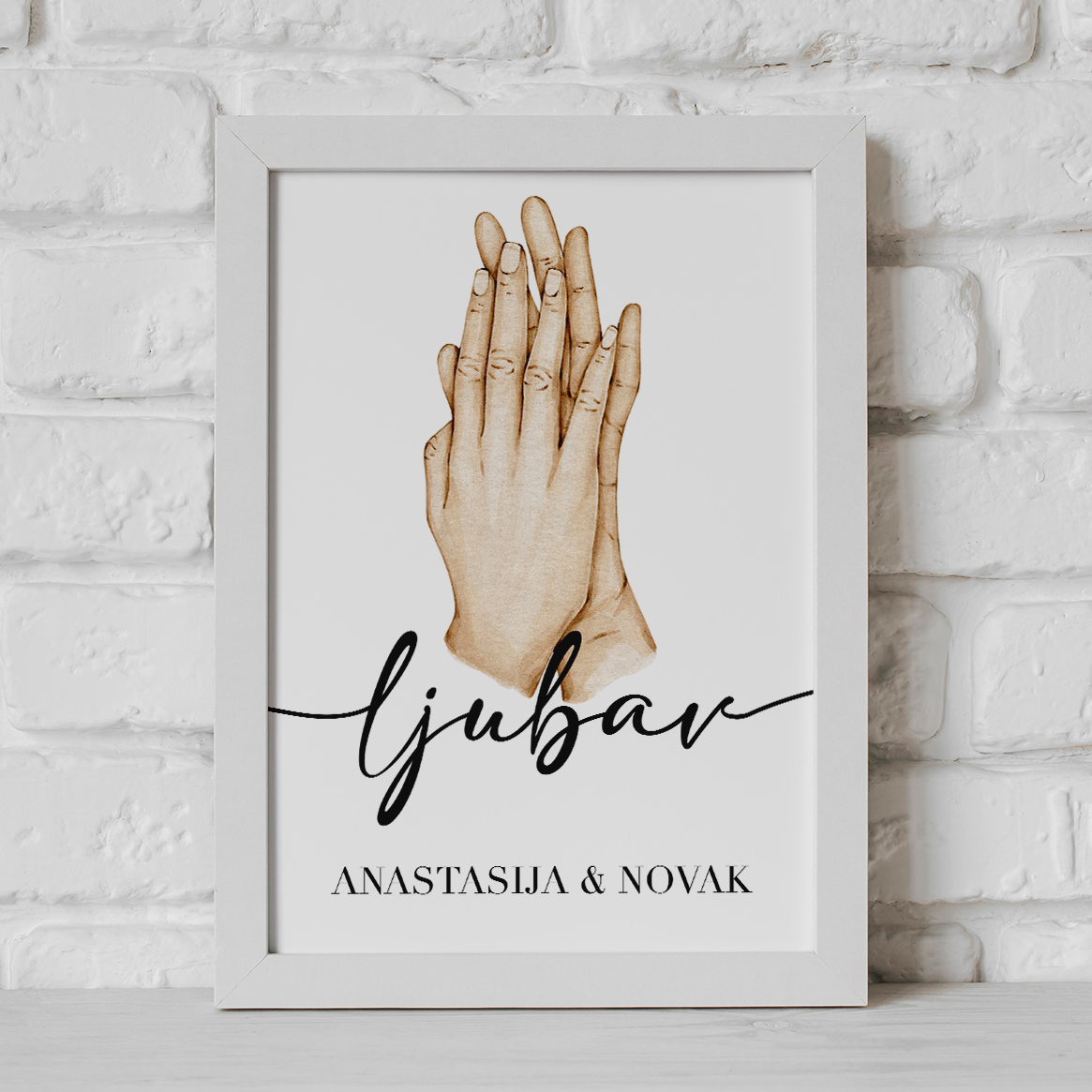 Natpis LJUBAV dlan o dlan