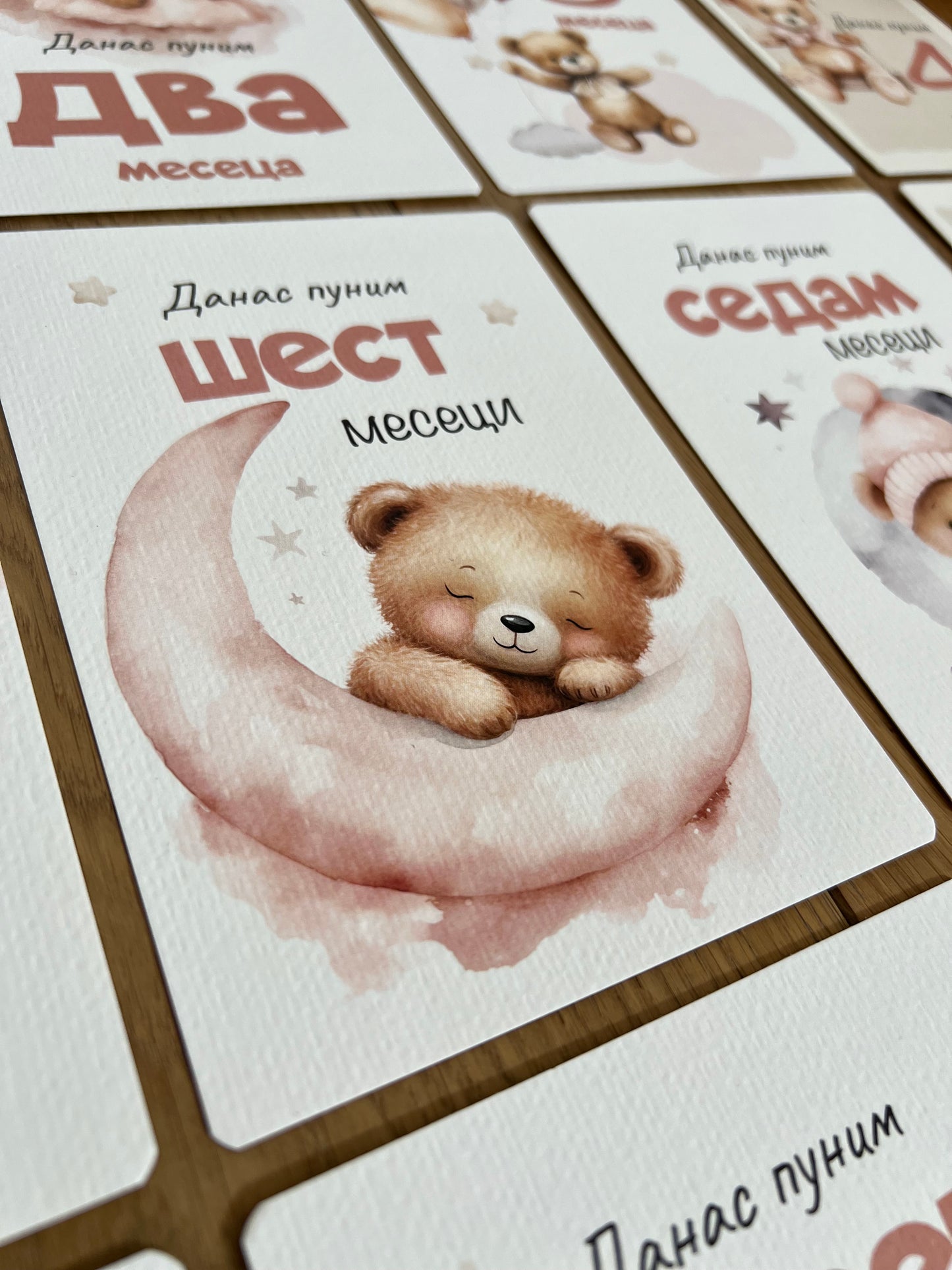 Kartice uspomena za bebe - Milestone cards za prve mesece -  medica