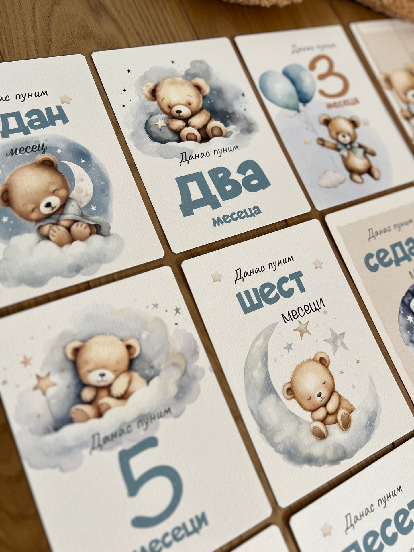 Kartice uspomena za bebe - Milestone cards za prve mesece -  medonja