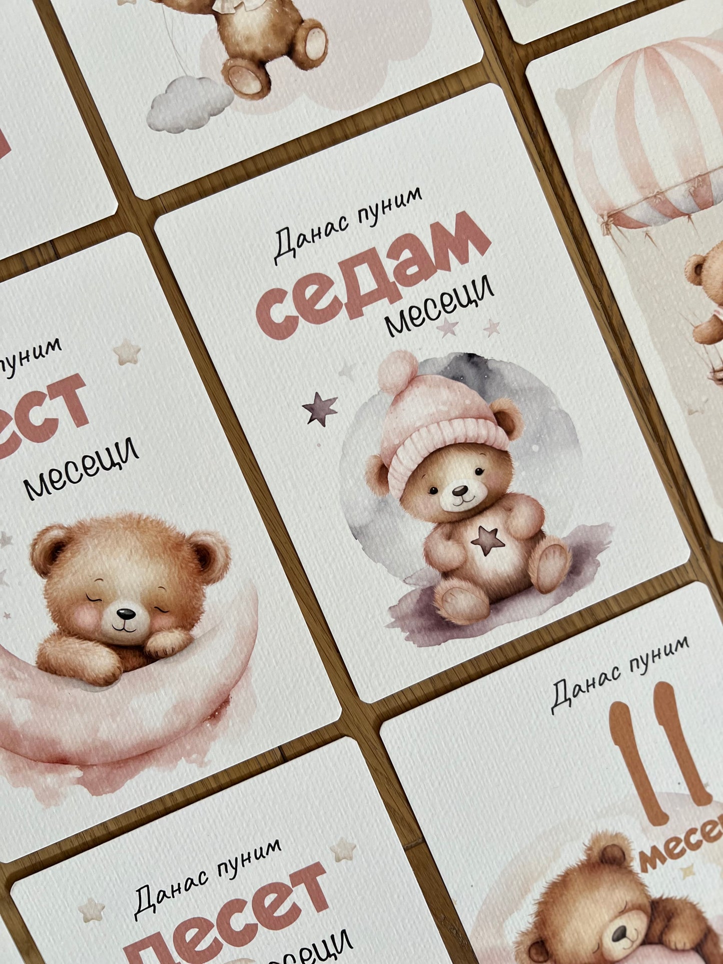 Kartice uspomena za bebe - Milestone cards za prve mesece -  medica