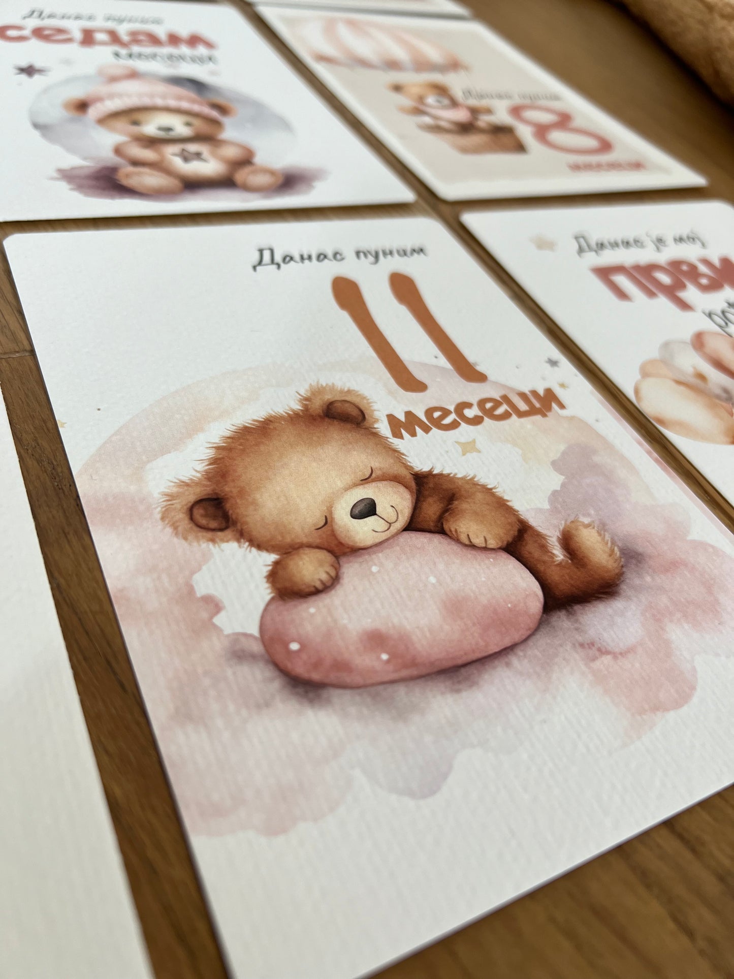 Kartice uspomena za bebe - Milestone cards za prve mesece -  medica
